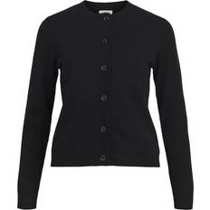 Viskose Trøjer Object Cardigan L/S Short - Sort