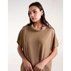 Gold Blouses Blue Vanilla Roll Neck Oversized Top - Gold