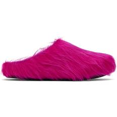 Violet Mocassins Marni Fussbet Sabot Slippers Met Kalfshaar - Kalfsleer/Leer/Rubber