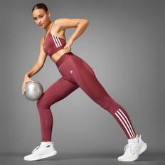 adidas Full-Length Ribbed Leggings - Shadow Red