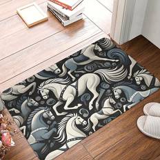 Polyester Entrance Mats Temu Elegant Horses Pattern Doormat 1 pc