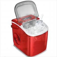 COWSAR 8.7 in. W 26 lbs. Bullet Ice Portable Counter Top Ice Maker in Red