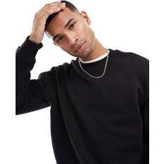Oversize Sweatshirt Med Broderad Logga - Svart