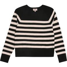 Jersey Sweatshirts Børnetøj Kids Only Kogama LS Stripe O-neck Knt - Beige/Sort
