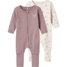 Lila Nachtwäsche Name It Bow Pyjama 2 Units - Rosa