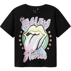 Guld T-shirts Barnkläder Name It Dysa Rolling Stones Regular T-Shirt - Black