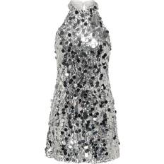 JDY claire S/L Sequins V-Neck Dress - Silver