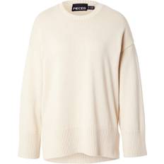 Pieces Tröjor Pieces Pcava Ls O-Neck Slit - Grå