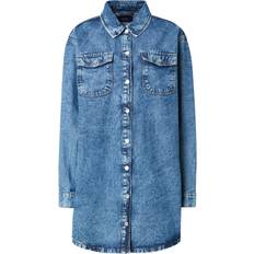 Blå - Skjortekjoler Noisy May Nmalva L/S Denim Dress - Blå