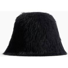 Hats H&M Fluffy-Knit Bucket Hat - Black