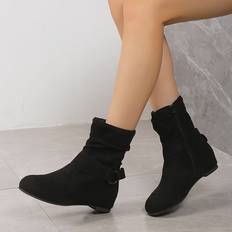 Boots Temu Stylish Boots Belt Side Zipper Pull On - Women's Color