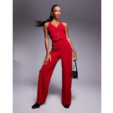 River Island Jumpsuits & Overaller River Island Halterneck Waistcoat Jumpsuit - Red