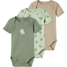 Dinosaurios Ropa de niños Name It Pijama Entero Body - Beige Oscuro/Verde/Menta