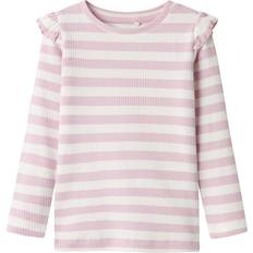 Bio-Baumwolle Blusen & Tuniken Name It NMFTAIA Bluse - Flieder/Offwhite