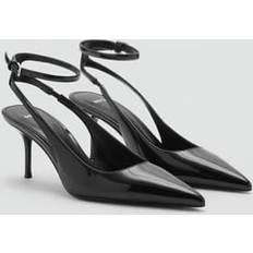 Mango Shoes Mango Patent Leather-Effect Heeled Shoes - Black