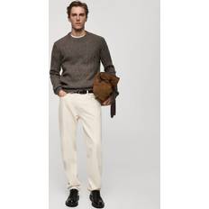 Mango Braided Knitted Sweater - Mink Grey