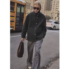 Mango Dam Kappor & Rockar Mango Turtleneck Wool Coat - Medium Heather Grey