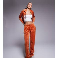 Juicy Couture Clothing Juicy Couture Velour Straight Leg Joggers - Rust/Orange