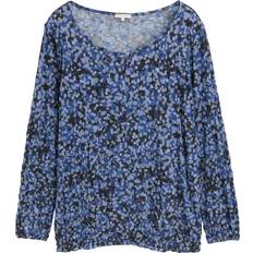 4XL - Damen Blusen Tom Tailor My Line Langarmshirt - Blau