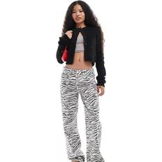 Multicoloured Jeans Pull&Bear Petite Wide Leg Jean - Zebra Print/Multi