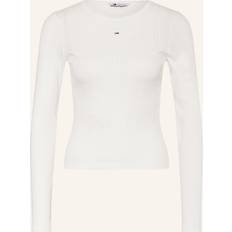 Baumwolle Blusen Tommy Jeans Longsleeve Mit Spitze - Offwhite