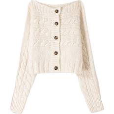 Katoen Vesten Bershka Strickjacke - Beige