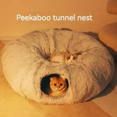 Temu Cozy Cat Tunnel Bed Washable Pet Nest