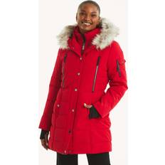 Nautica Faux Shearling Hood Puffer Jacket