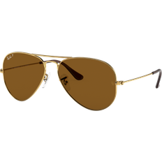 Ray-Ban Aviator Classic Polarised Sunglasses - Arista Gold/Brown