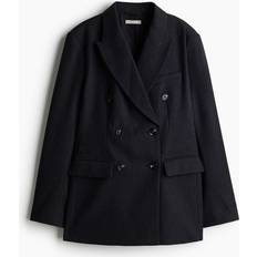 H&M Ladies Double-Breasted Blazer - Dark Grey