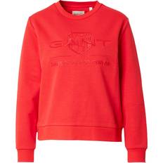 Gant Tonal Shield C-Neck Sweatshirt - Ljus Röd