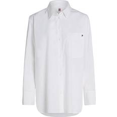 Biomaterialien Blusen Tommy Hilfiger Ess Poplin Easy Fit Shirt - White