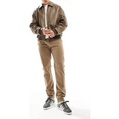 Brown - Chinos Trousers Threadbare Slim Fit Chino Trousers - Brown