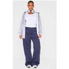 PrettyLittleThing Shape Binded High Waist Wide Leg Joggers - Blue