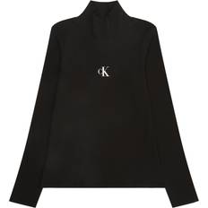 Musta Paidat Calvin Klein Jeans Rib Slim Rollneck Paita - Musta/Valkoinen