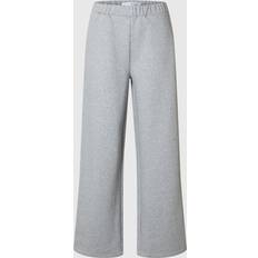 Selected Woman Trousers Selected Wide Leg Jogger - Grey Melange