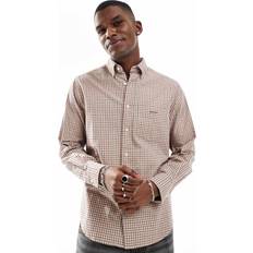 Gant Beige Shirts Gant Tattersall Shirt With Logo - Beige/Neutral