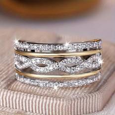 Temu Elegant Luxury Finger Ring - Zirconia