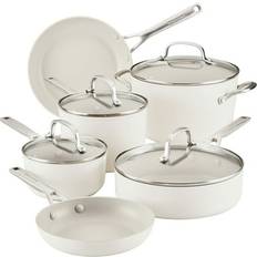 KitchenAid Hard Anodized Ceramic Non-Stick Pots and Pans 10-Piece Cookware Set with lid 10 Parts