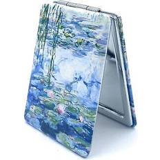 Small Hand Mirror Rectangular Compact - Water Lilies