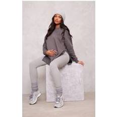 PrettyLittleThing Maternity Charcoal Nursing Side Split Sweater 6