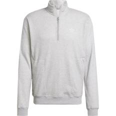 adidas Trefoil Essentials Waffle 1/2 Zip Sweatshirt - Medium Grey Heather