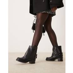 Boots New Look Foldover Ankle Biker Boot - Black