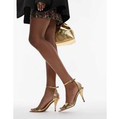 Topshop Gianna Pointed Toe High Heels - Gold