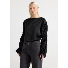 Nylon Blusar Lindex Blus Med Rynkade Ärmar