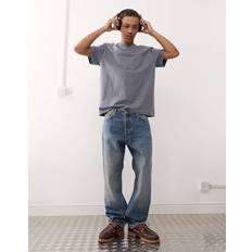 Weekday Space Jeans Med Raka Ben - Blåtvättade Jeans