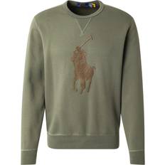 Polo Ralph Lauren Brown Clothing Polo Ralph Lauren Tonal Large Player Logo Double Knit Sweatshirt - Dark Green