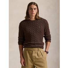 Driver Cotton Cable Knit Jumper - Brown