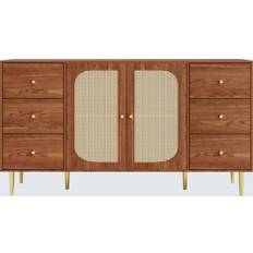 Furniture 17 Stories Natural Walnut 190.5cm H X 160cm W X 40cm D Sideboard