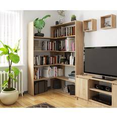 Furniture Latitude Run Ayca Bookcase Tan 182cm H x 173cm W Book Shelf